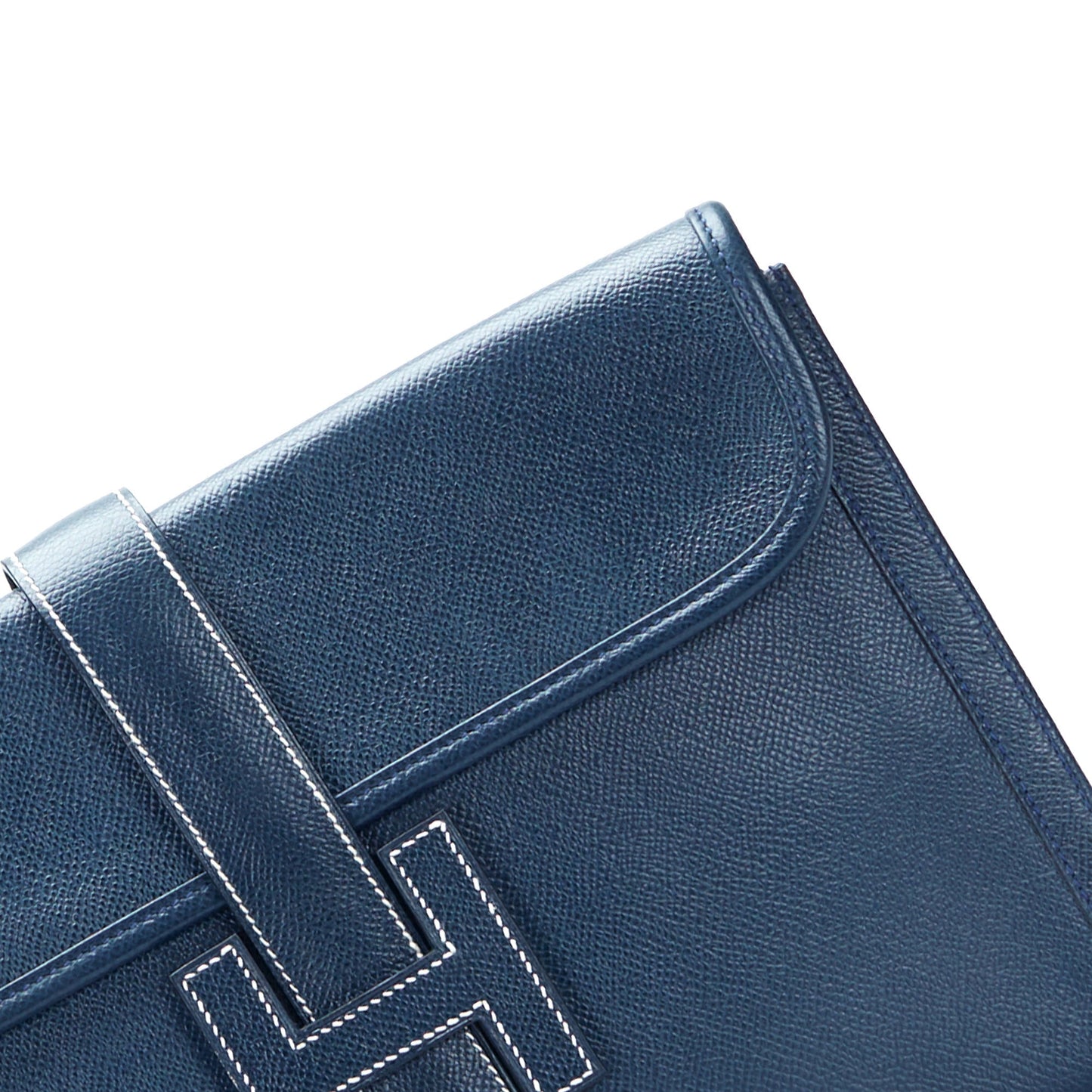 HermÃƒÆ’Ã‚Â¨s Jige PM Clutch Blue Leather