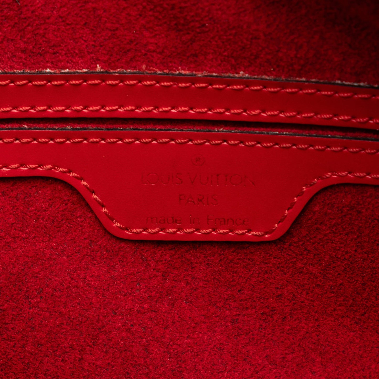 Red Louis Vuitton Epi Soufflot Handbag