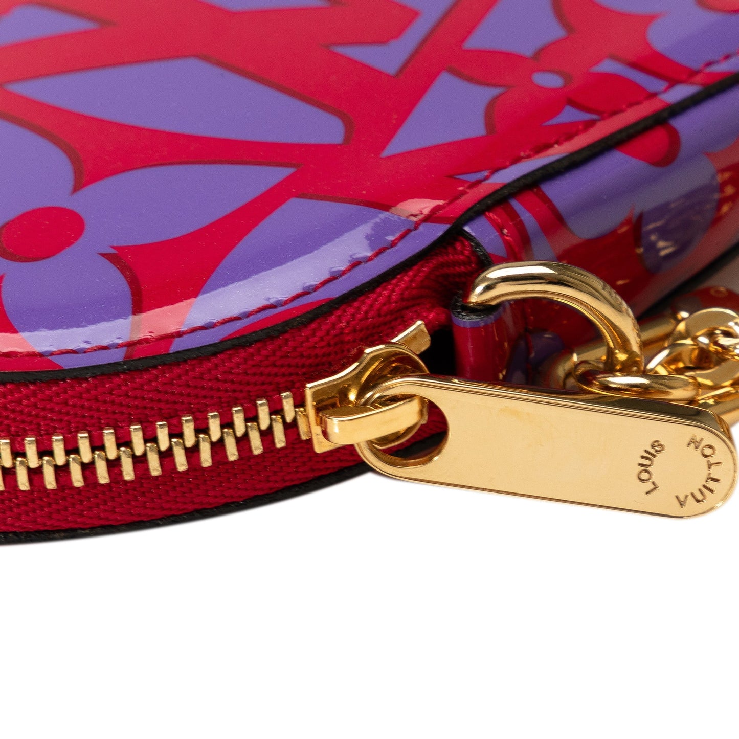 Red Louis Vuitton Monogram Vernis Sweet Repeat Heart Coin Purse