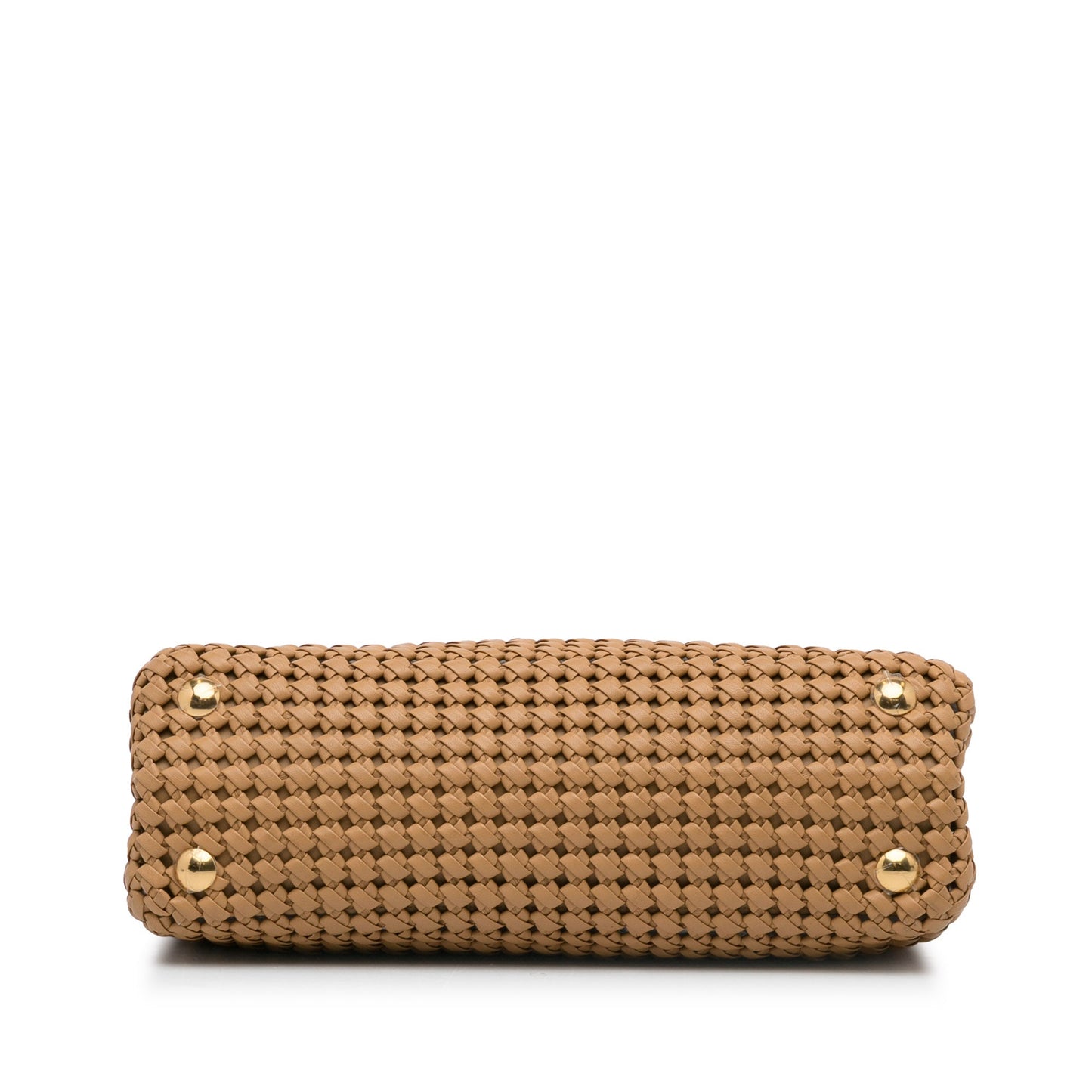 Fendi Peekabo Beige Woven Leather