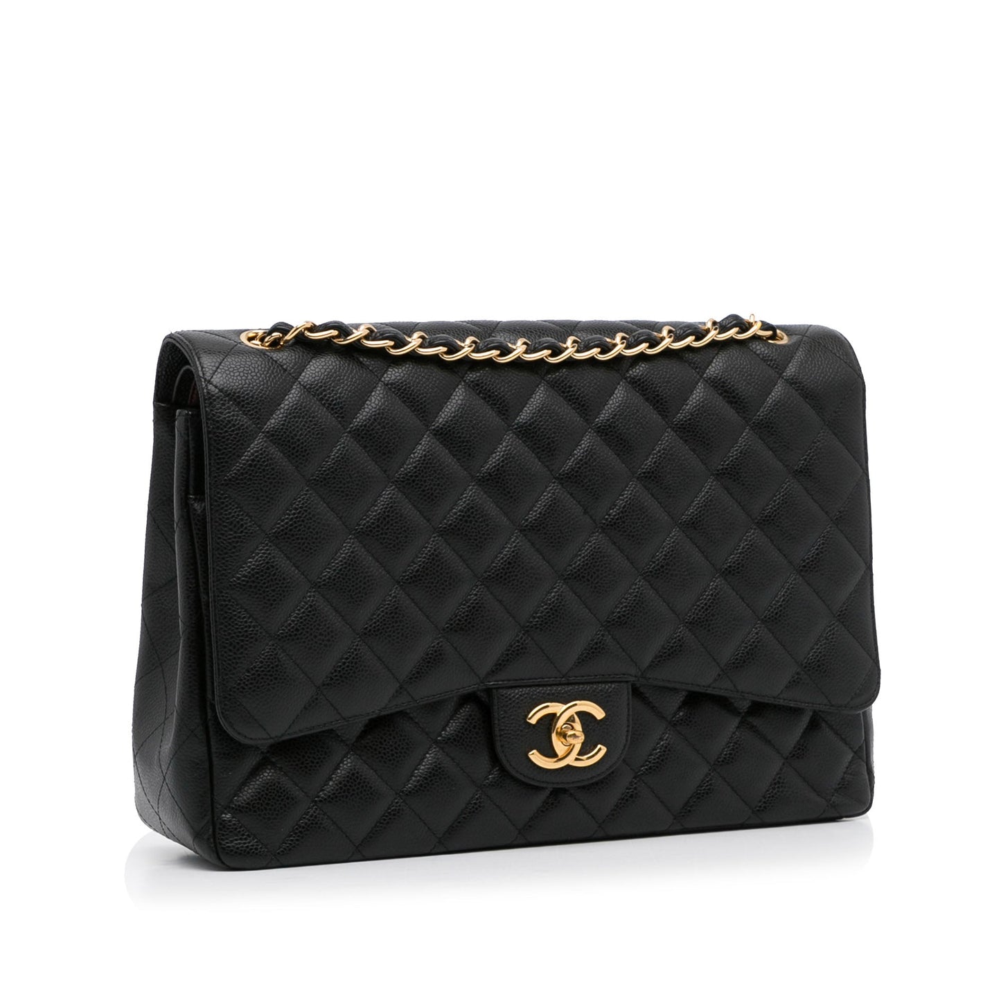 Chanel Classic Double Flap Maxi Black Caviar Gold