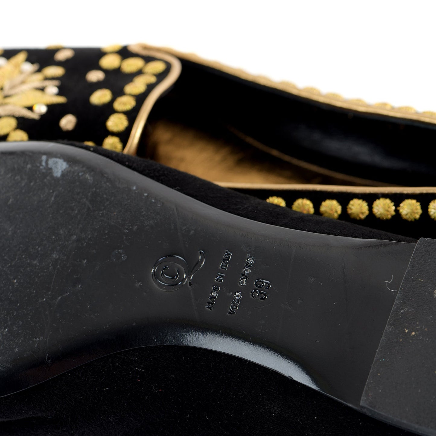 Flat Embroidered Smoking Slippers
