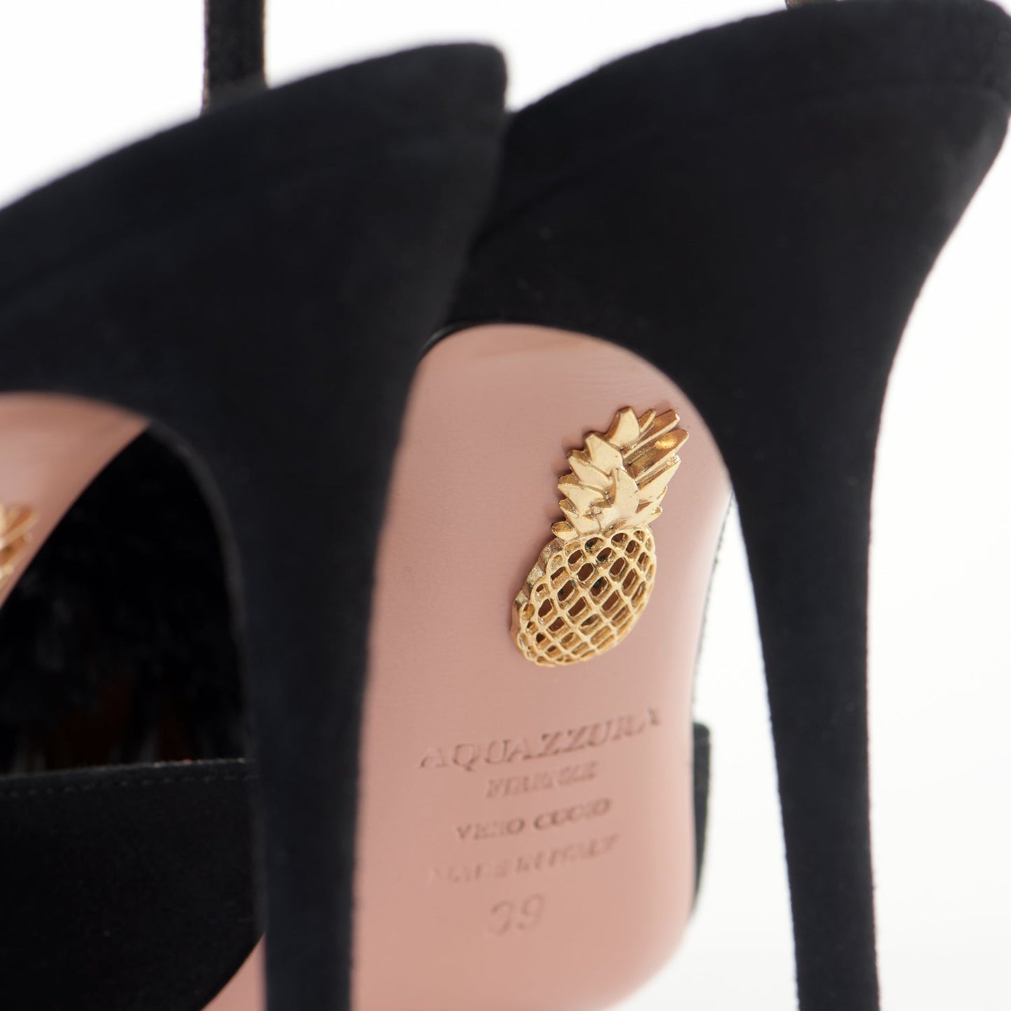 Suede Powder Puff Sling Backs