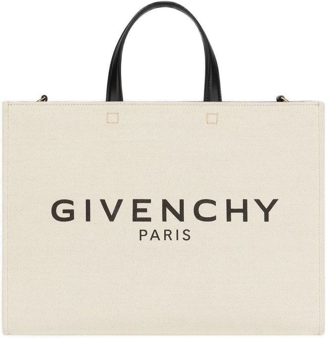 G BEIGE CANVAS MEDIUM TOTE