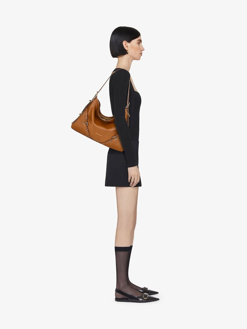 MEDIUM VOYOU BAG IN BROWN LEATHER