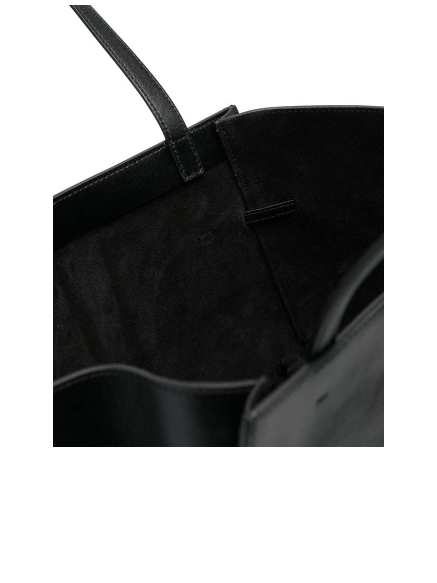 Voyou Medium Leather Tote Bag in Black
