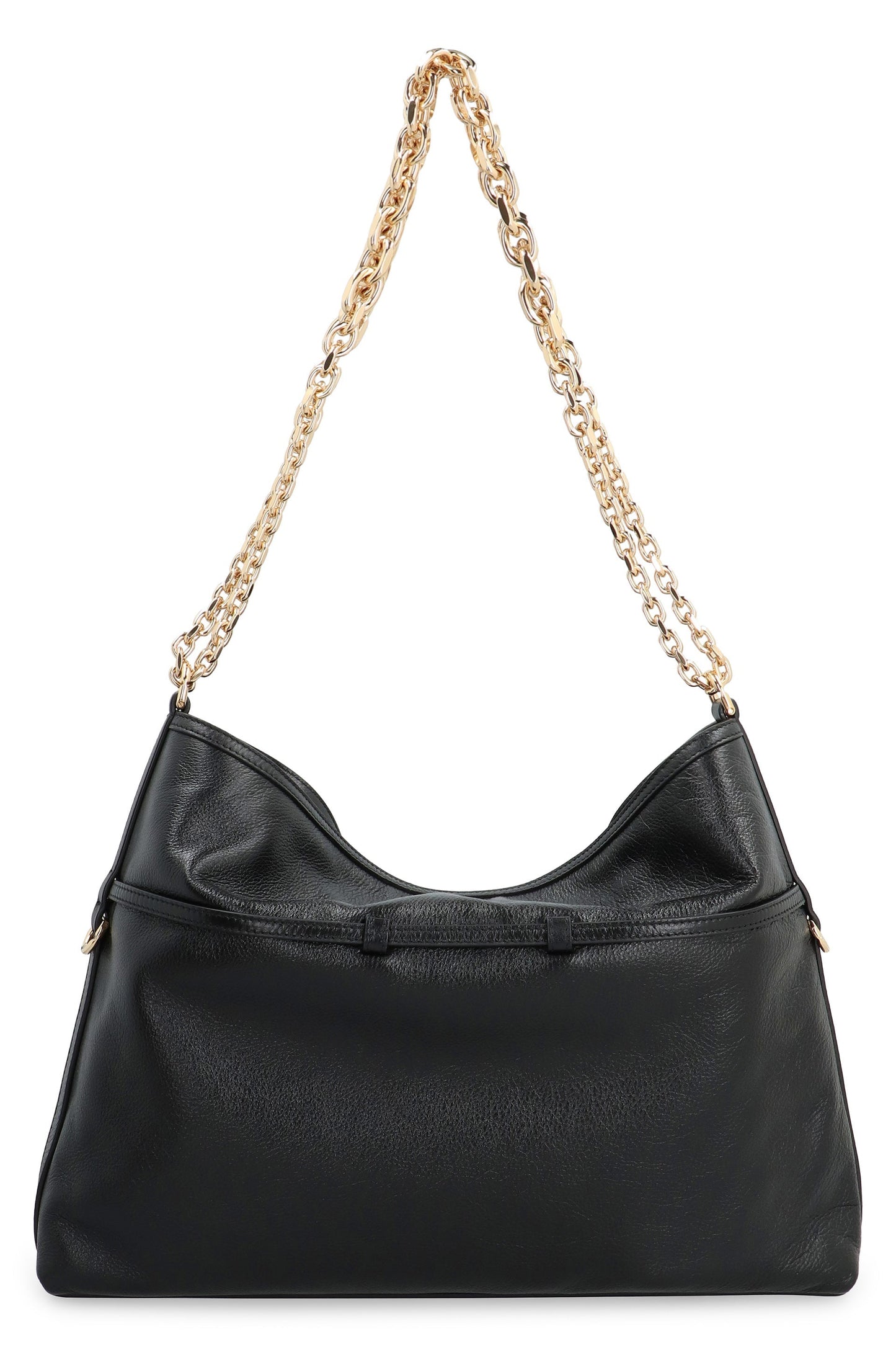 BLACK VOYOU M BAG GOLD LOGO CHAIN