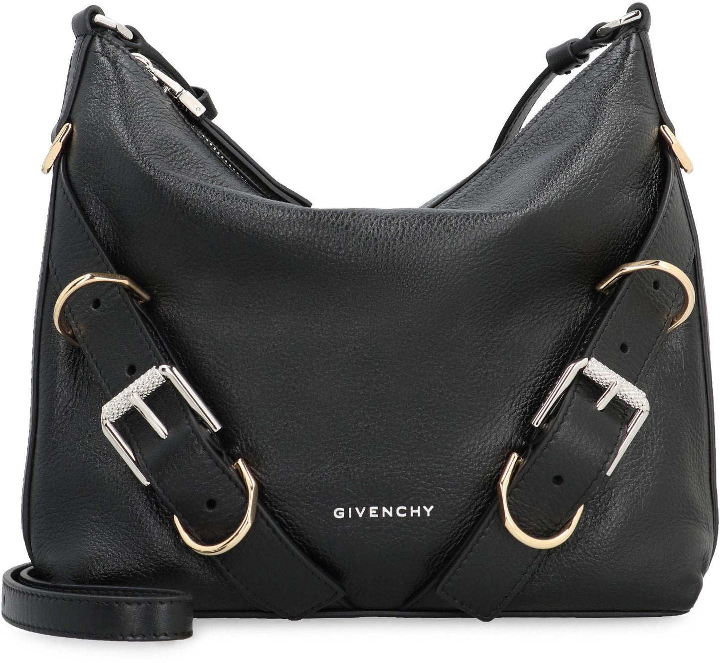 BLACK VOYOU S BAG SILVER LOGO ZIP