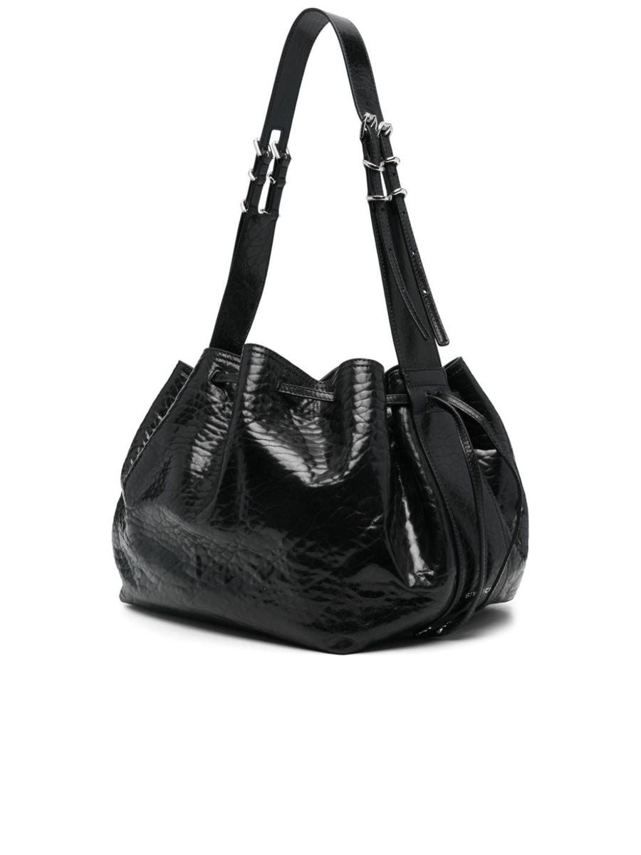 Patent Lambskin Shoulder Bag