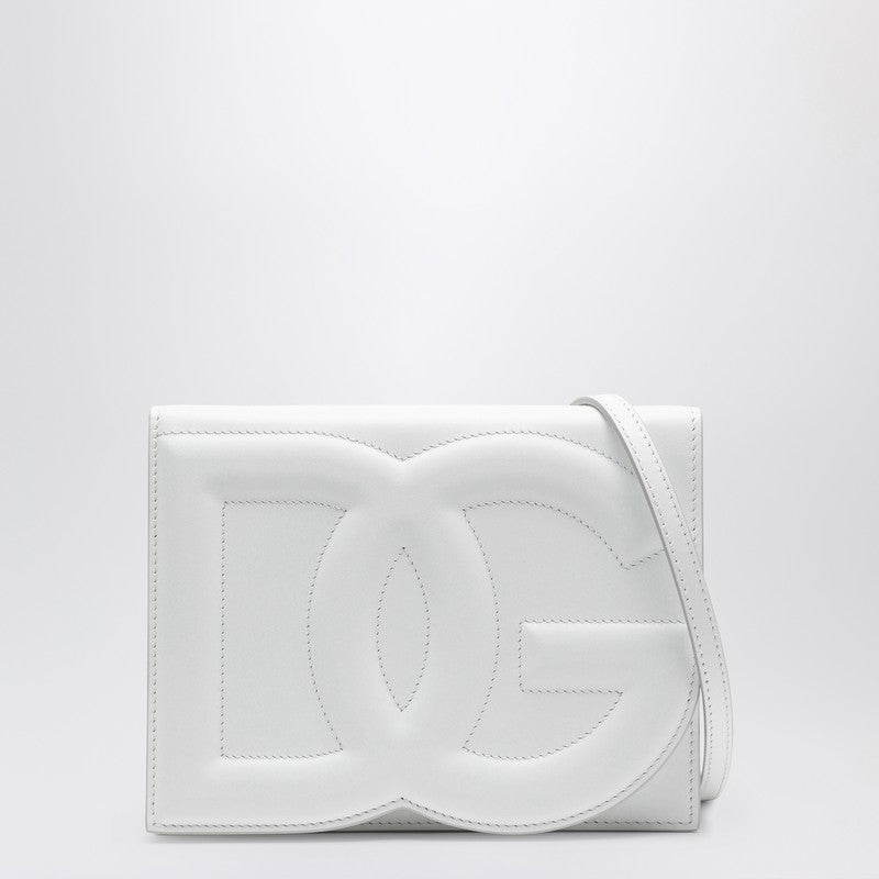 Dolce&Gabbana White Dg Logo Leather Shoulder Bag Women
