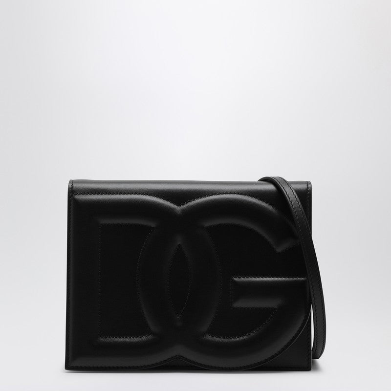 Dolce&Gabbana Black Dg Logo Leather Shoulder Bag Women