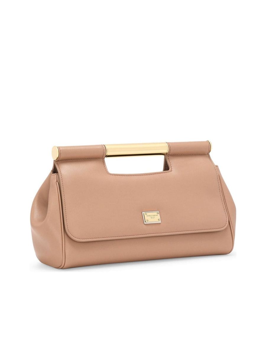 Single Metallic Top Handle Clutch