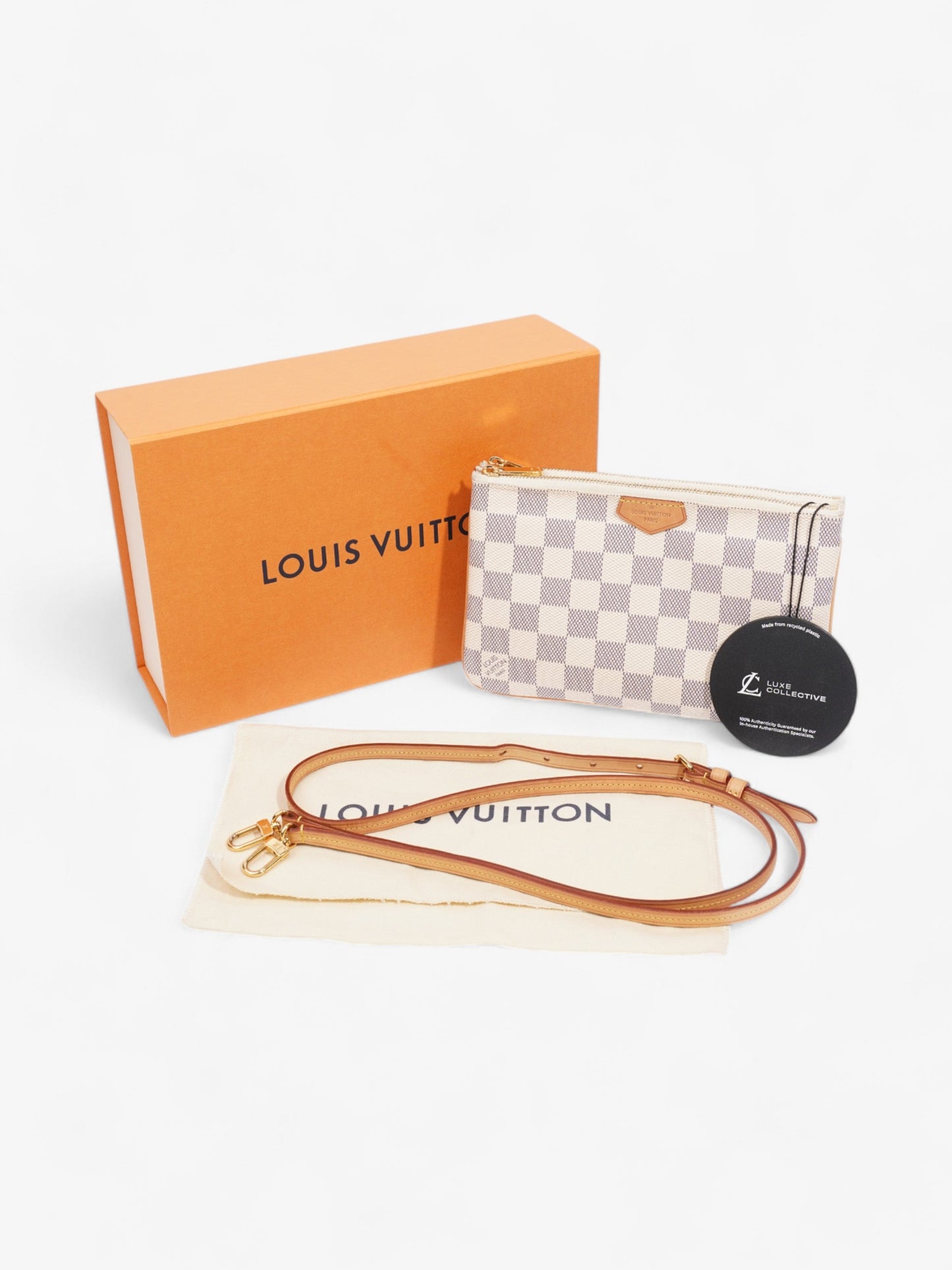 Louis Vuitton Pochette Double Zip Damier Azur Coated Canvas