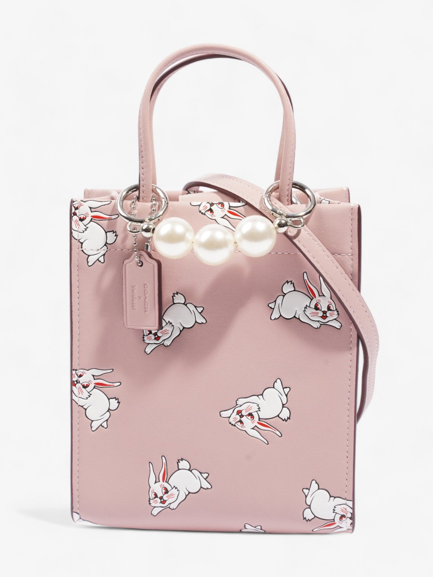 Coach Coach X White Rabbit Carry Tote Pink / White Leather Mini