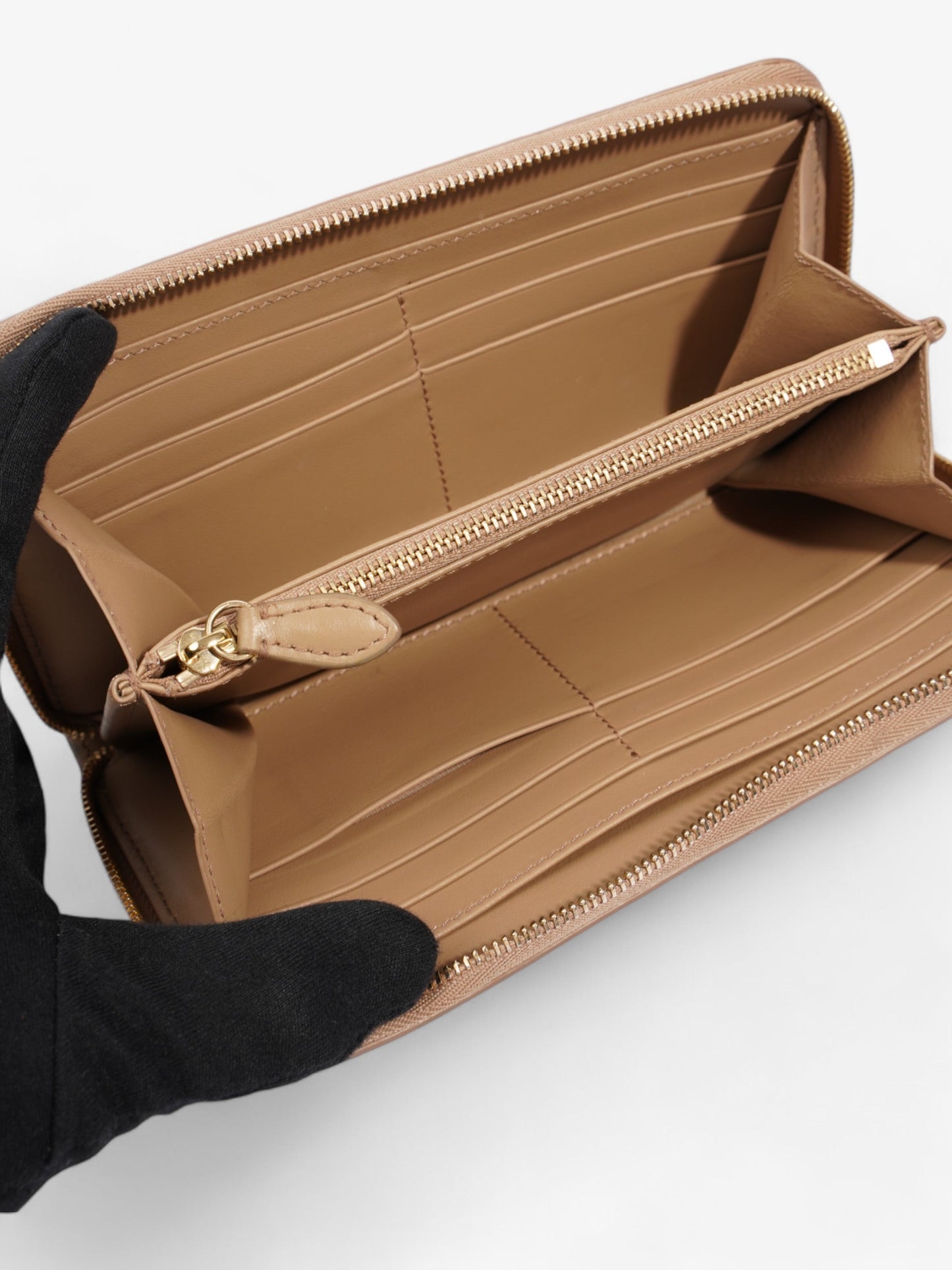 Burberry Zip Around Wallet Haymarket Check Canvas