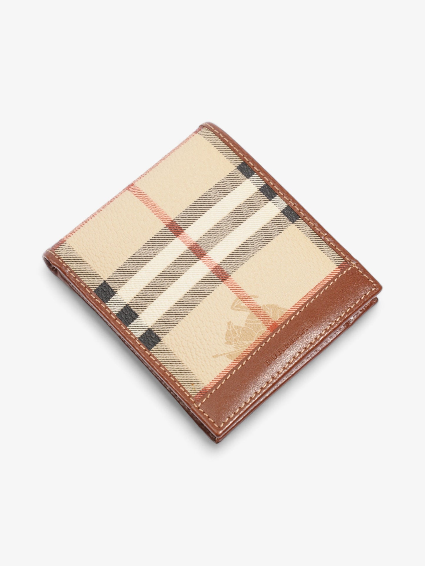 Burberry Bifold Wallet Haymarket Check Coated Canvas
