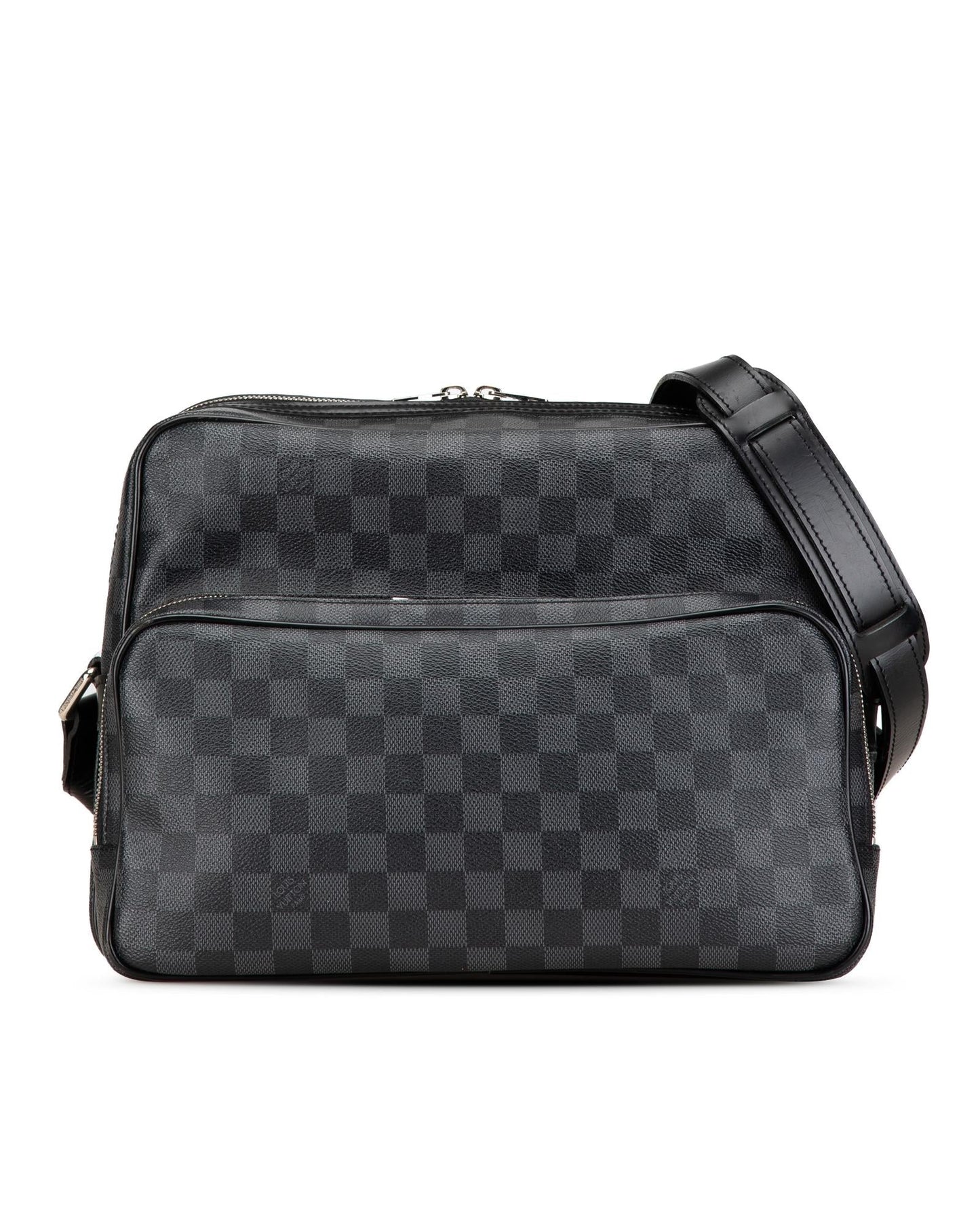 Damier Graphite Canvas Sac Leoh with Leather Trim and Adjustable Strap