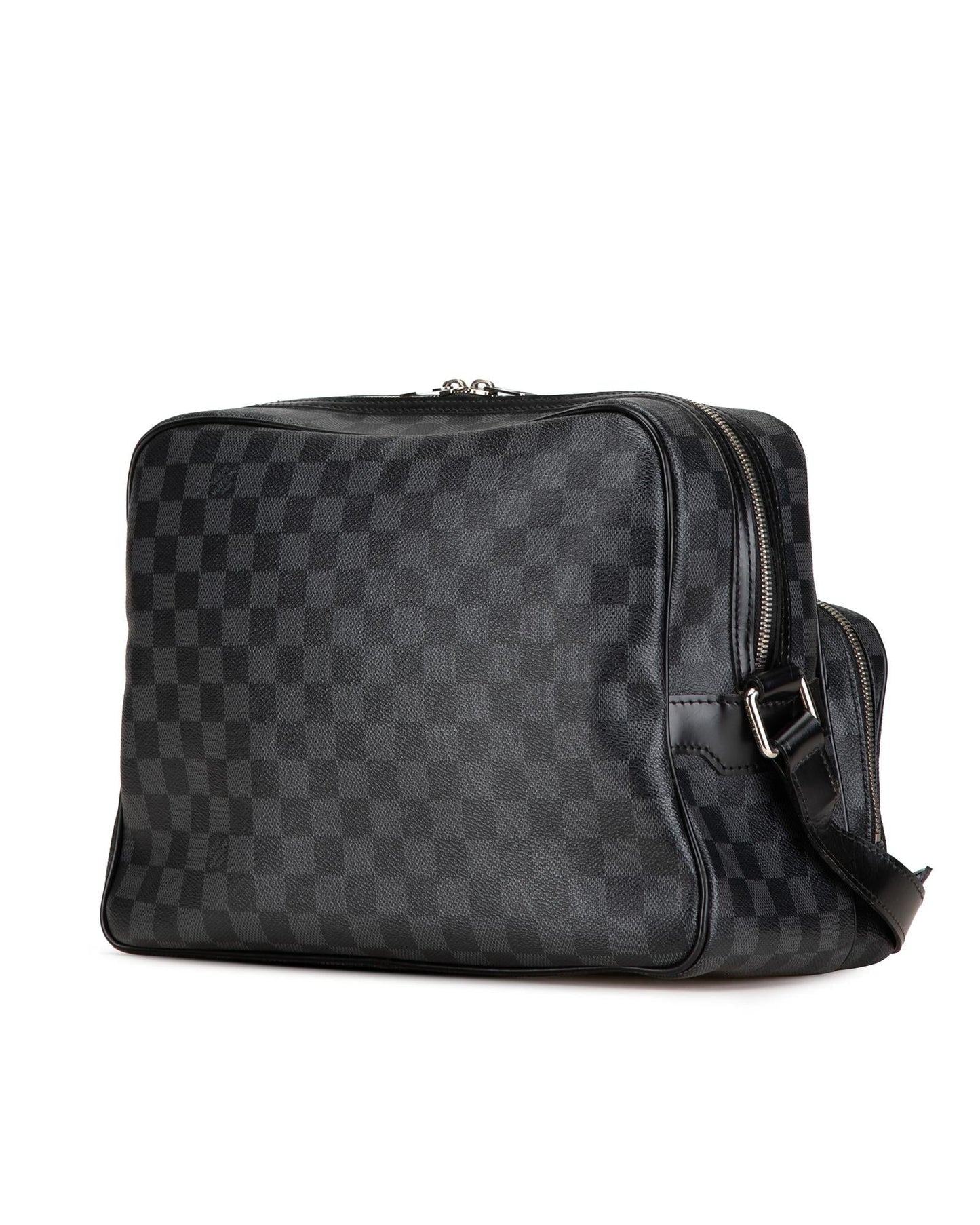 Damier Graphite Canvas Sac Leoh with Leather Trim and Adjustable Strap