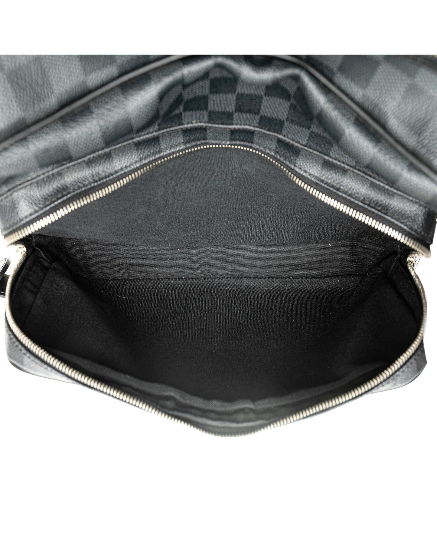 Damier Graphite Canvas Sac Leoh with Leather Trim and Adjustable Strap