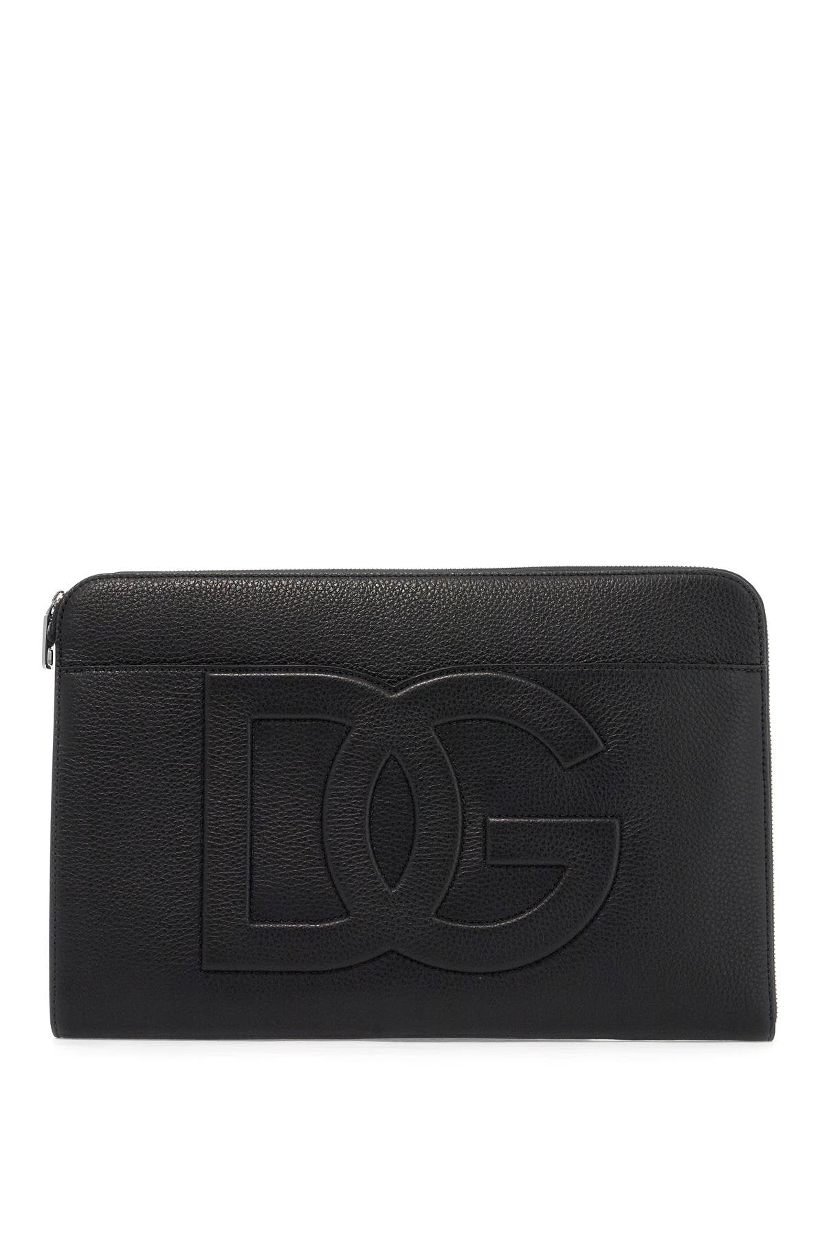 Dolce & Gabbana Large Hammered Leather Pouch Men