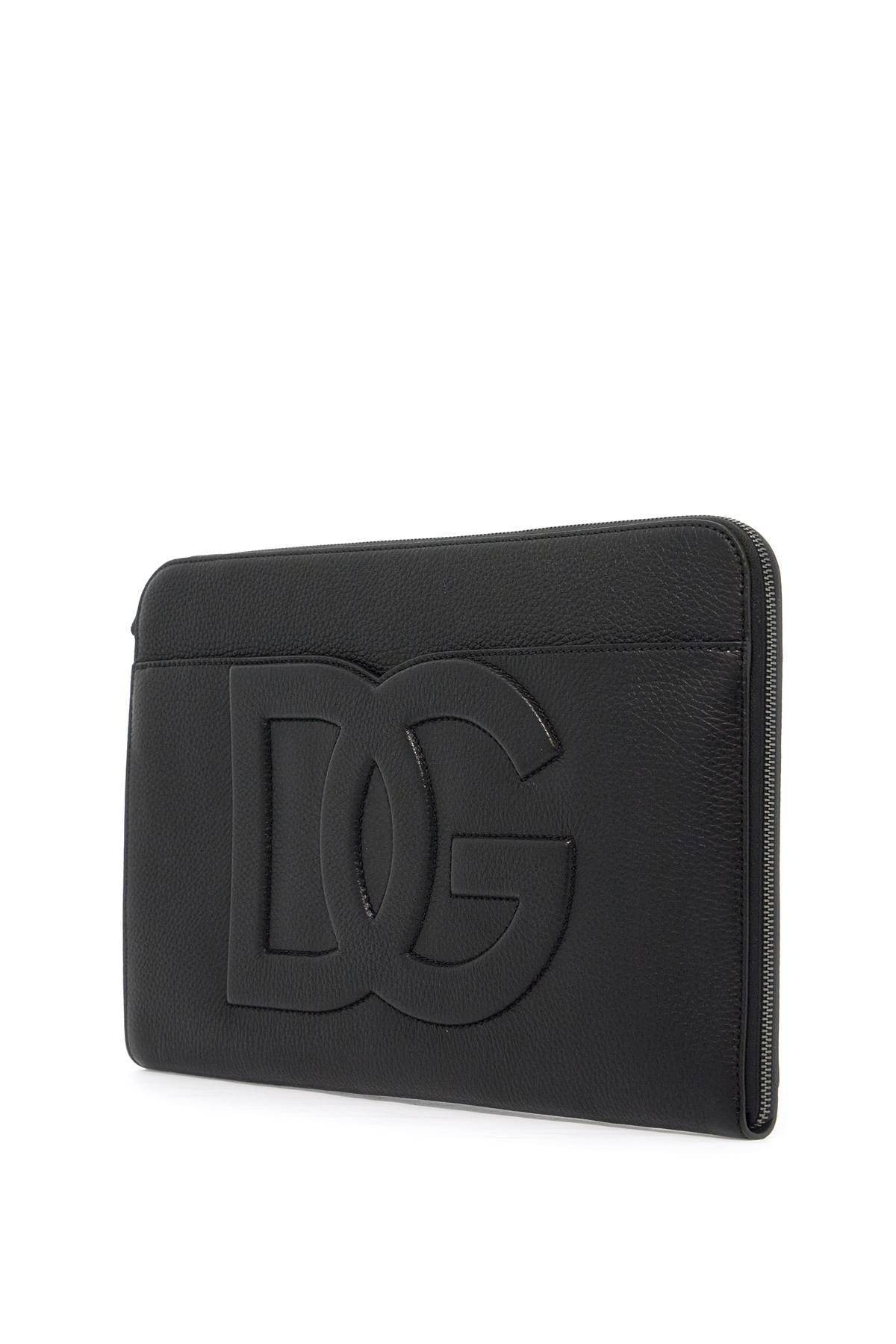 Dolce & Gabbana Large Hammered Leather Pouch Men