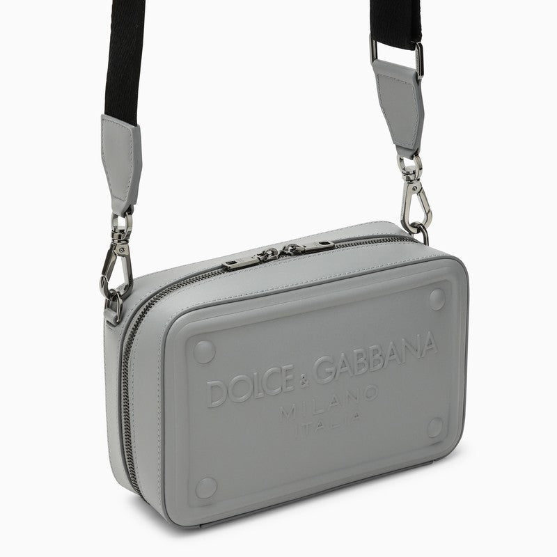 Dolce&Gabbana Grey Calfskin Shoulder Bag Men