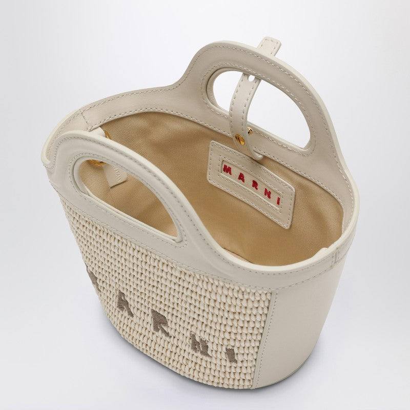 Marni Micro Tropicalia White Leather And Rafia Women
