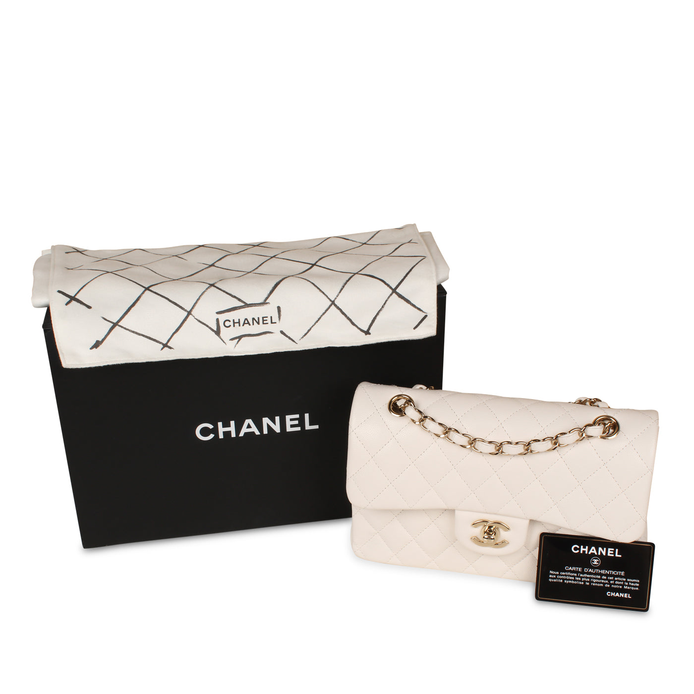 Chanel Classic Flap Bag - Small White Caviar
