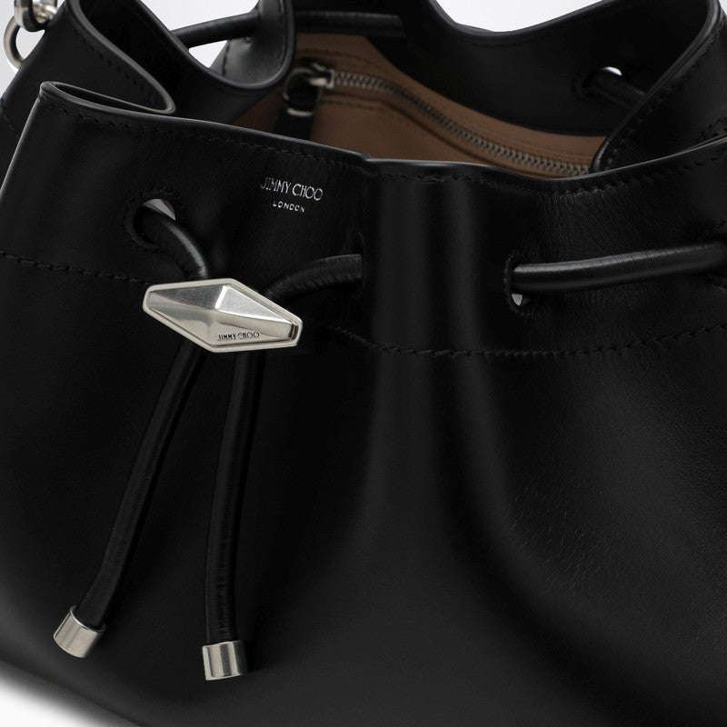Jimmy Choo Cinch M Black Leather Bucket Bag Women