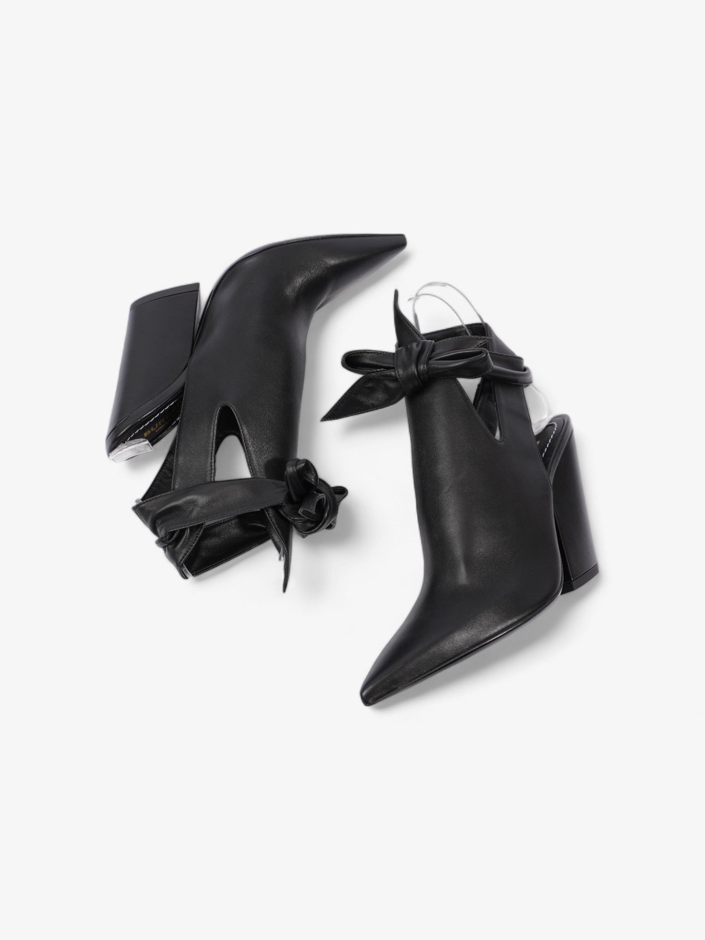 Burberry Leather Tie Pumps 100 Black Leather EU 35 UK 2