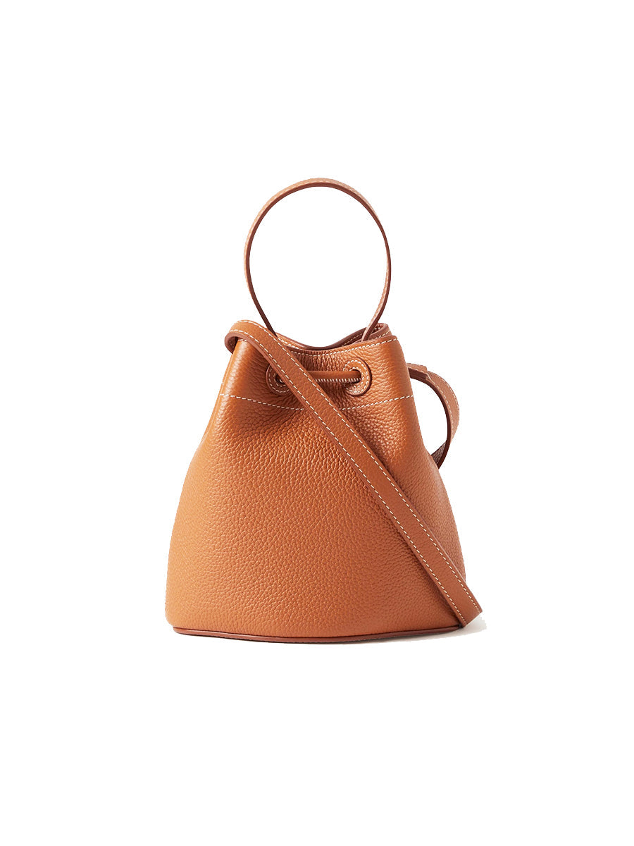 Mini TB Bucket Bag in Warm Russet Brown