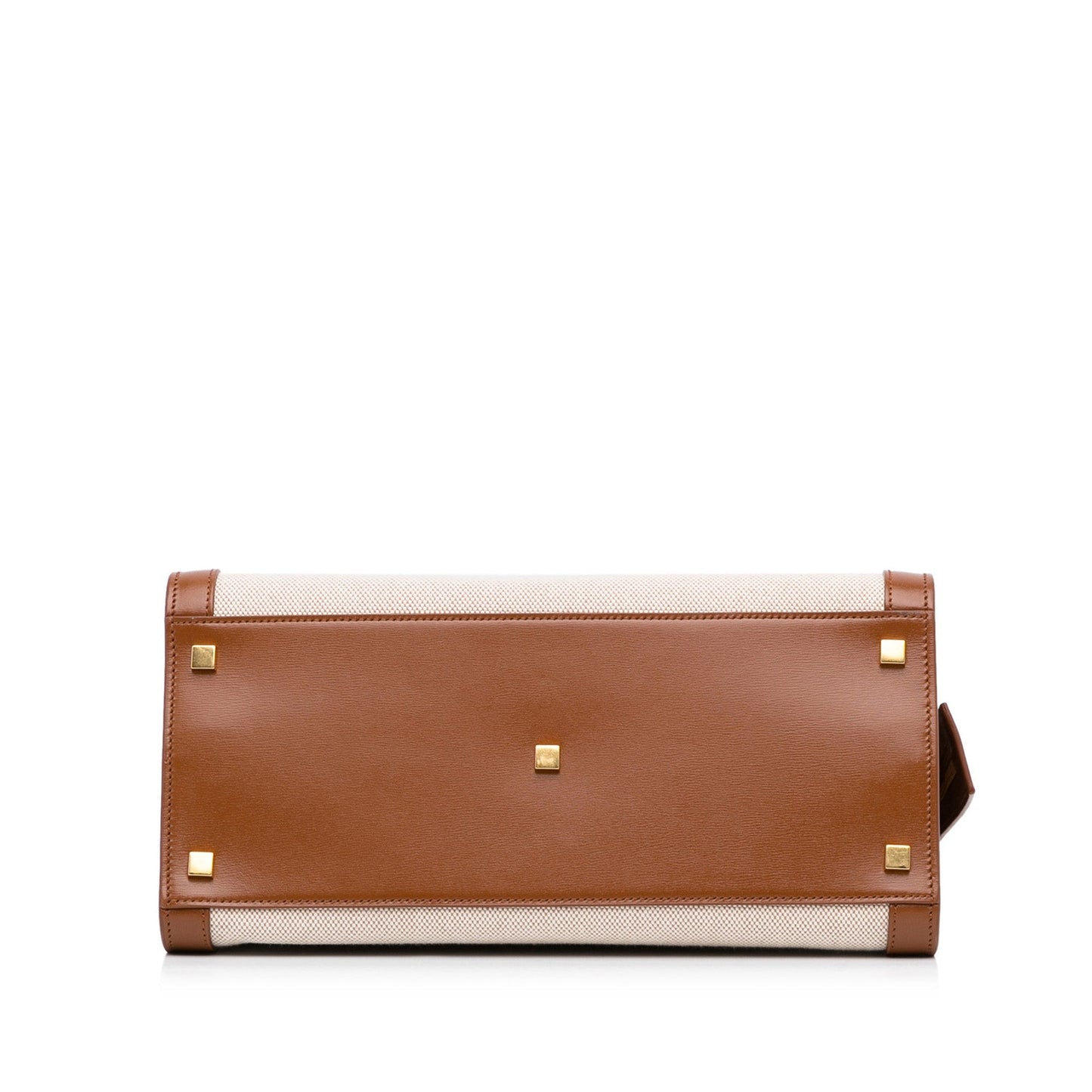 Beige Saint Laurent Medium Canvas Uptown Tote Satchel