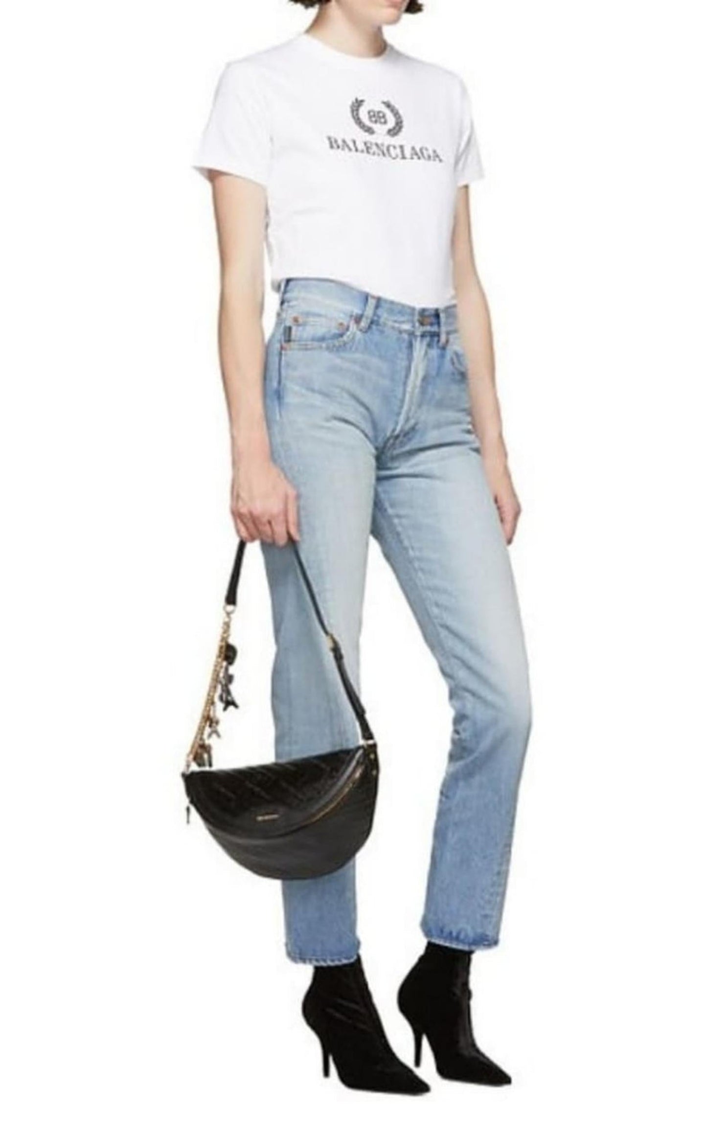 Black Leather Souvenir Belt Bag