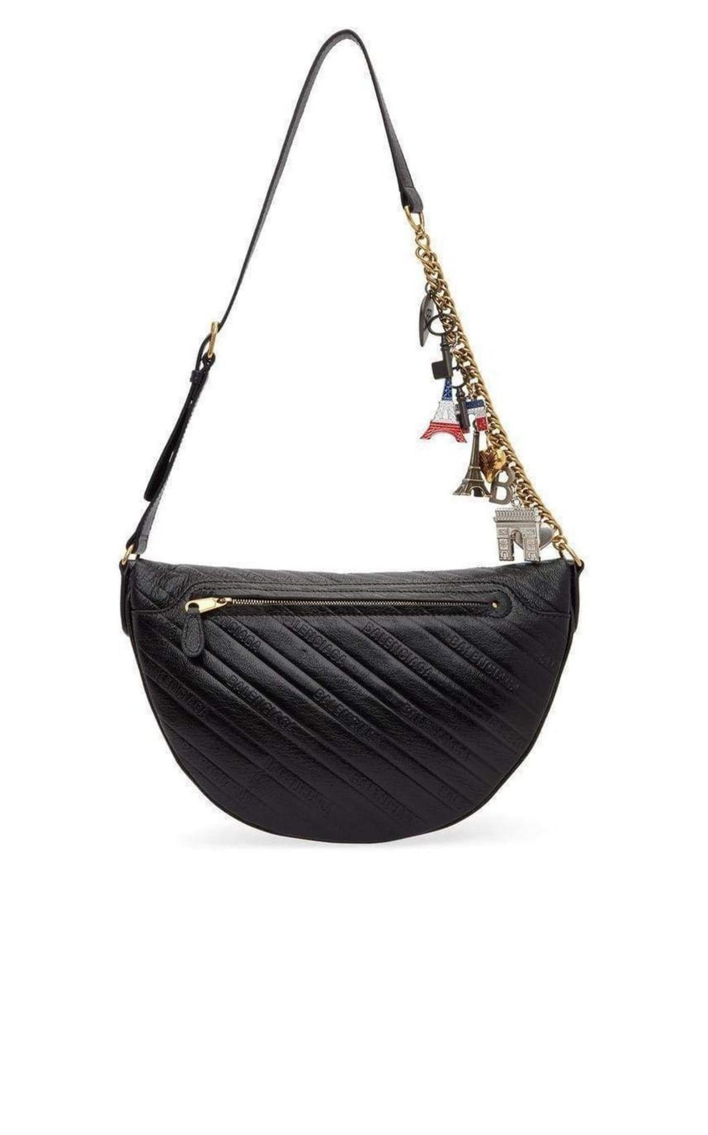 Black Leather Souvenir Belt Bag