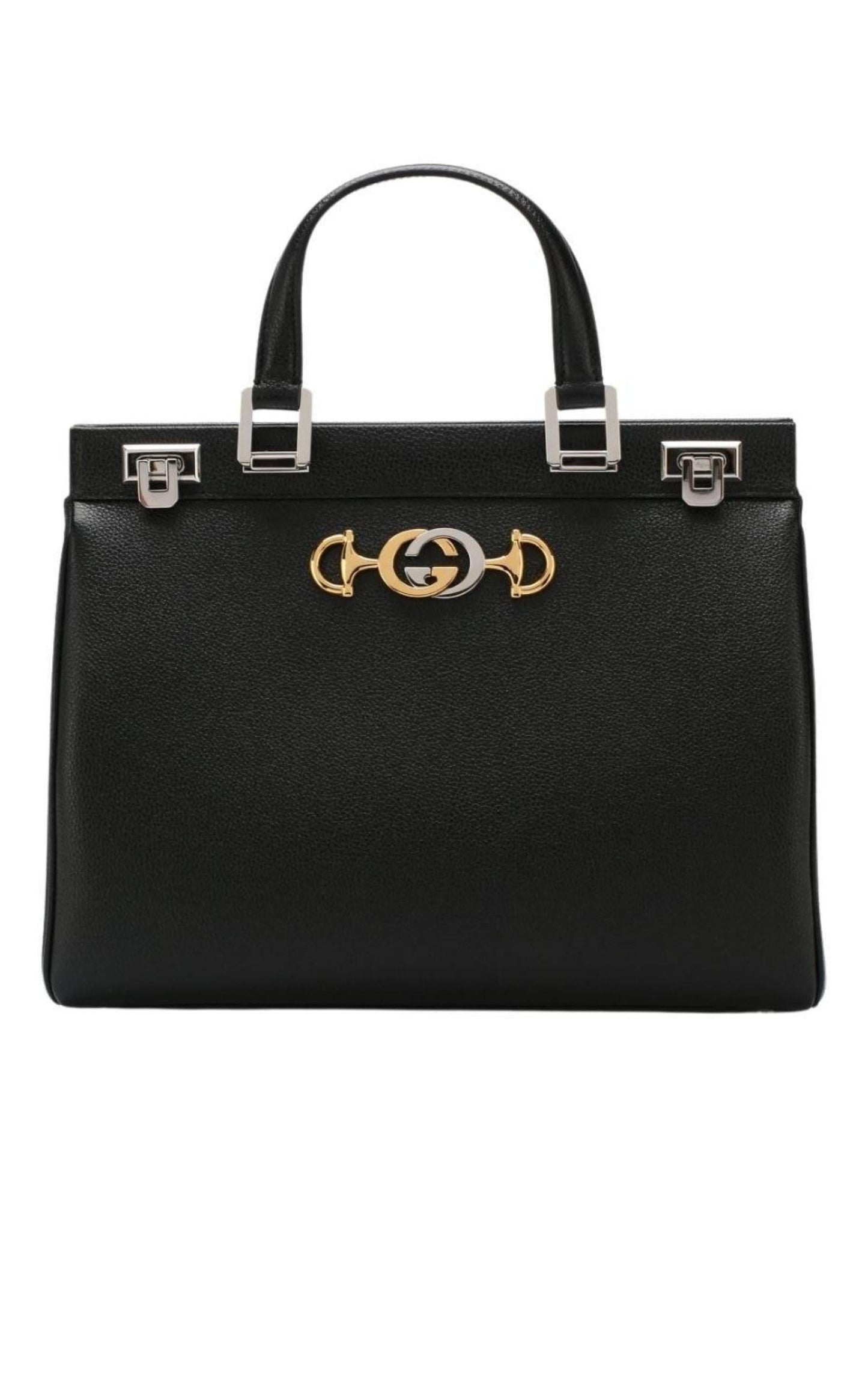 Black Zumi Medium Leather Tote Bag