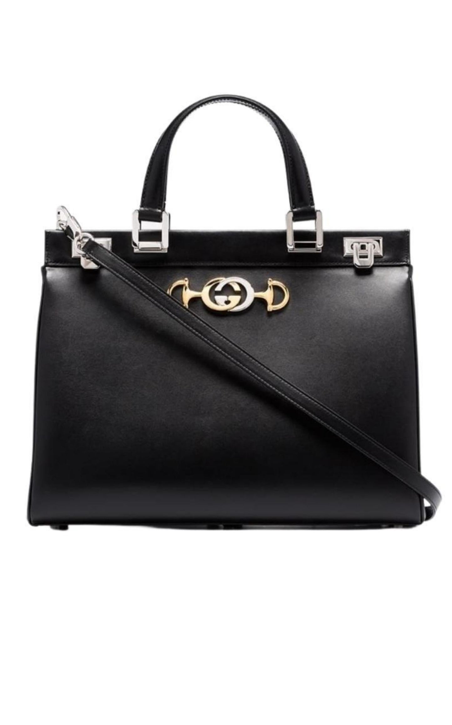 Black Zumi Medium Leather Tote Bag