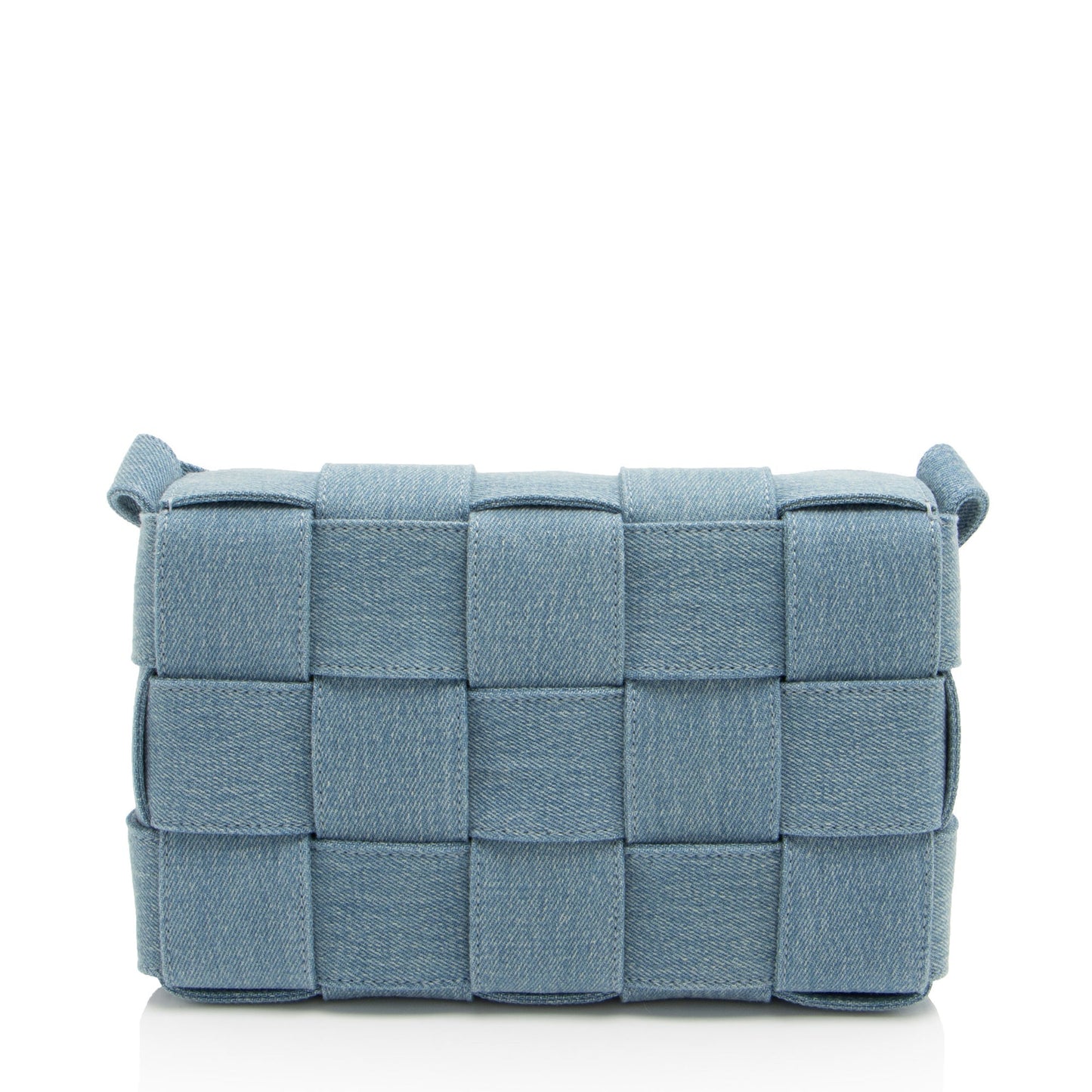 Bottega Veneta Denim Intrecciato Cassette Crossbody (SHF-bjvGME)