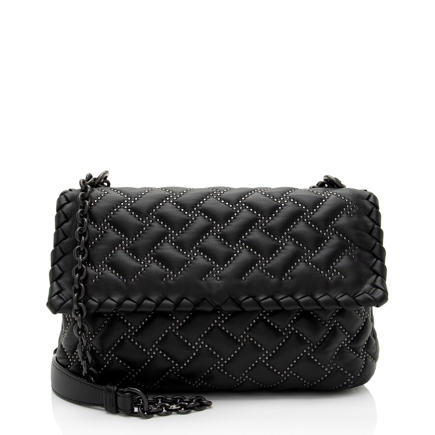 Bottega Veneta Intrecciato Microstud Olimpia Medium Shoulder Bag (SHF-1Fq6ti)
