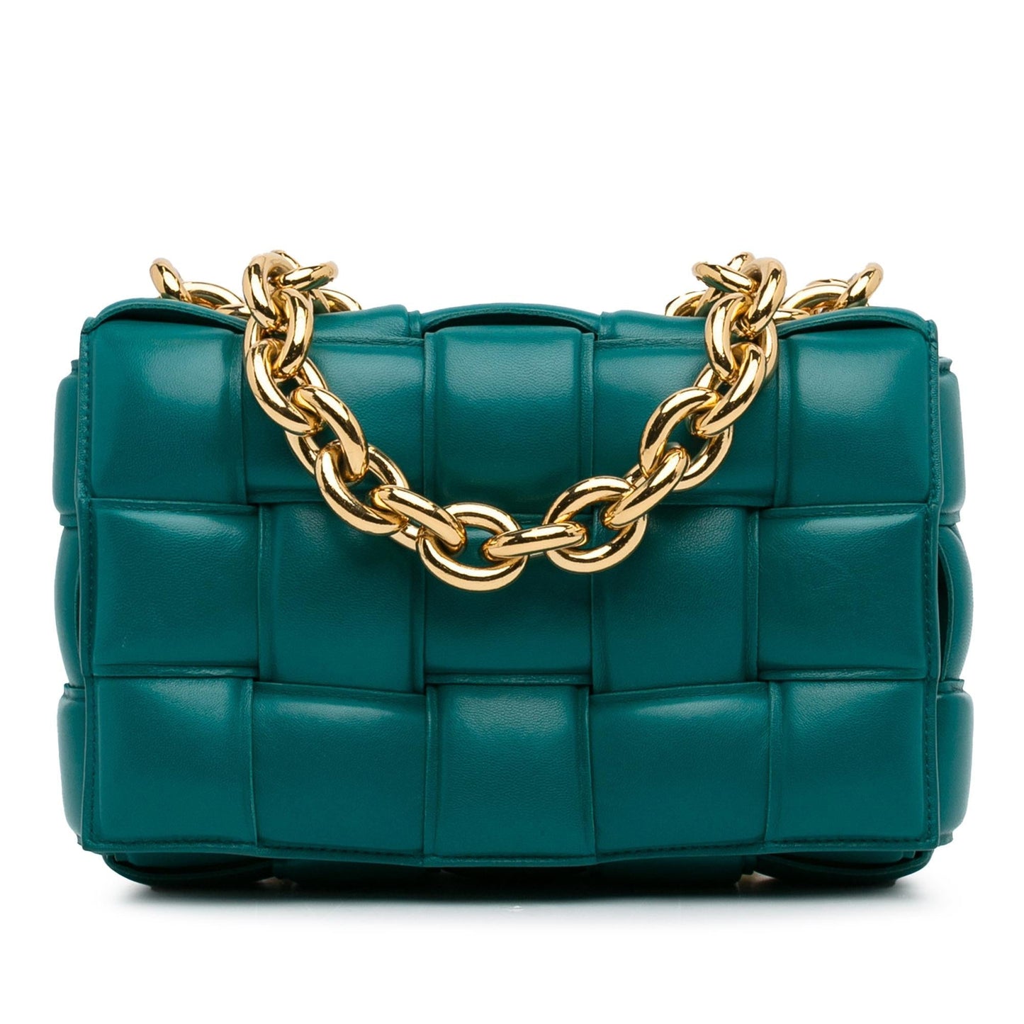 Bottega Veneta Intrecciato Padded Chain Cassette Satchel (SHG-9kIfzC)