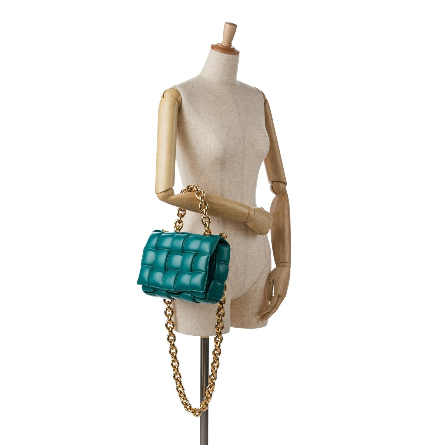 Bottega Veneta Intrecciato Padded Chain Cassette Satchel (SHG-9kIfzC)