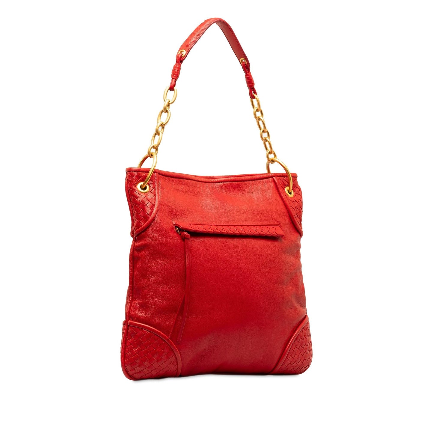 Bottega Veneta Intrecciato Trimmed Leather Shoulder Bag (SHG-3guURJ)
