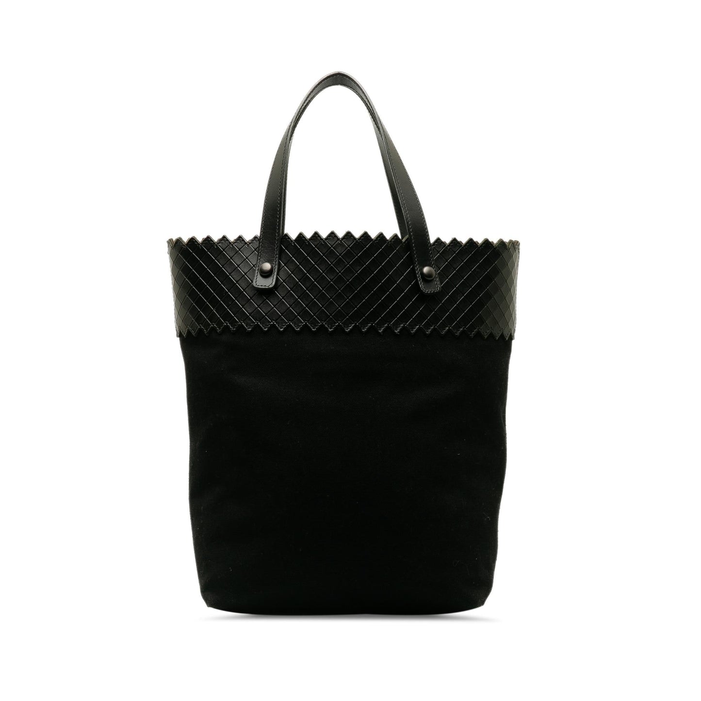 Bottega Veneta Intrecciomirage Trimmed Canvas Tote (SHG-OeLhp5)