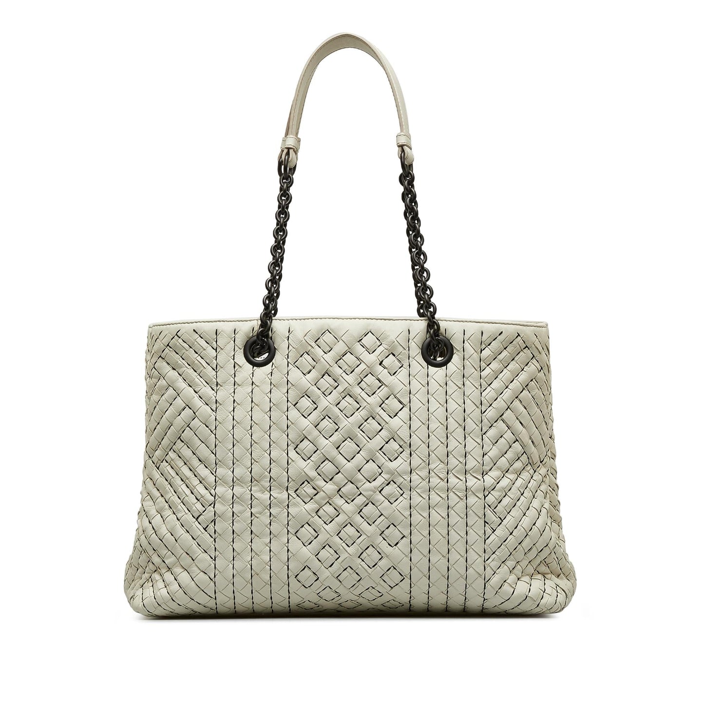Bottega Veneta Medium Intrecciato Stitched Double Chain Tote (SHG-lAoFji)