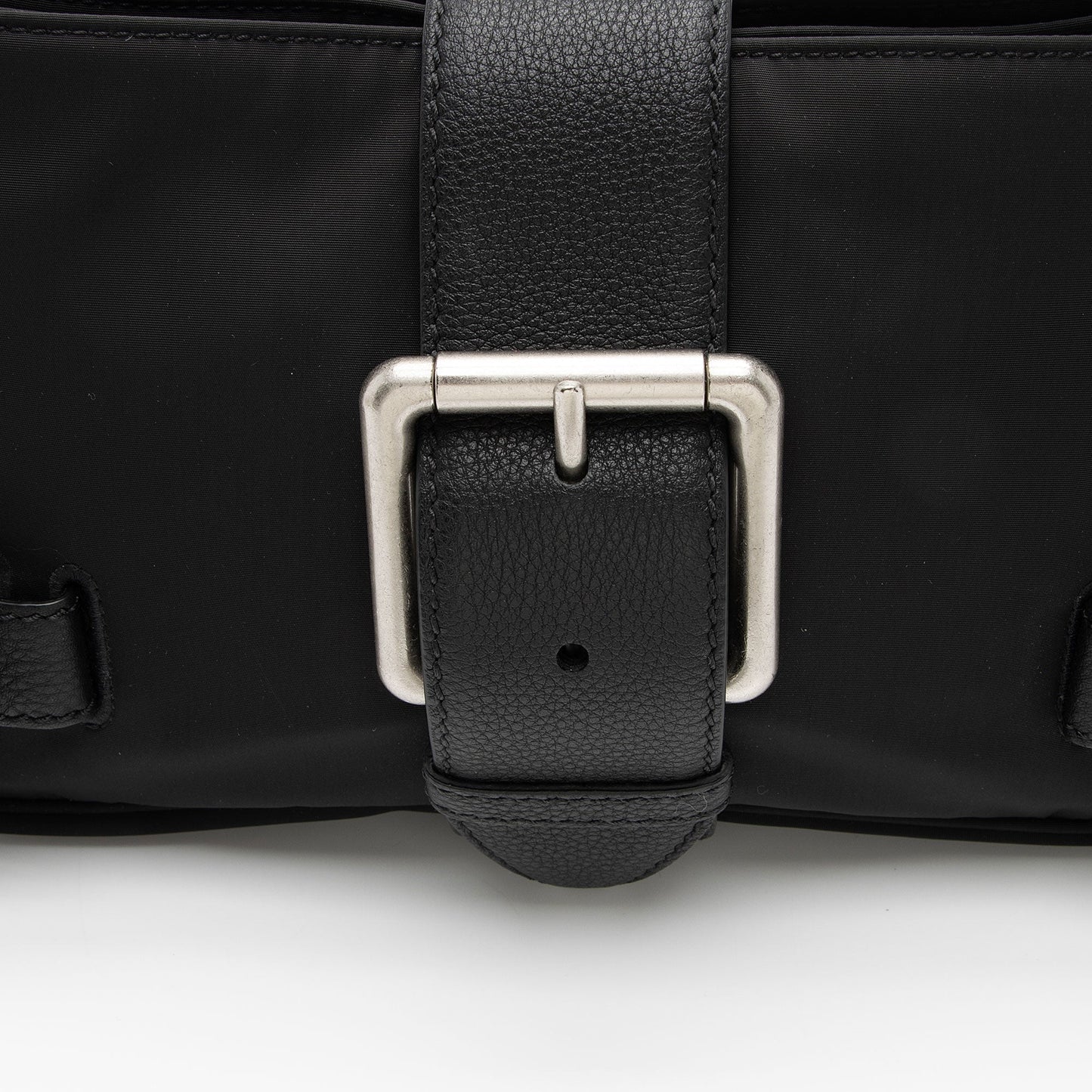 Bottega Veneta Nylon Calfskin Buckle Mini Shoulder Bag (SHF-uylolI)