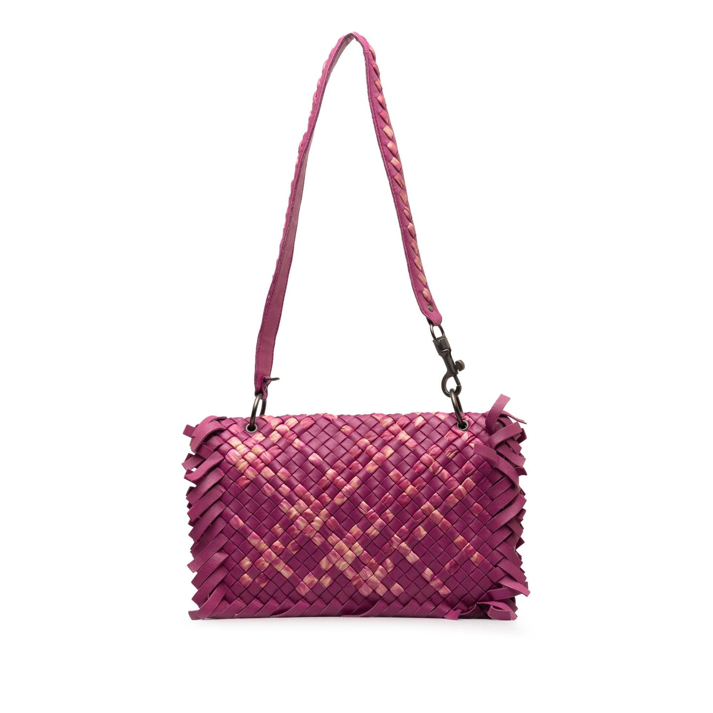 Bottega Veneta Paille Sfrangiato Aquatre Intrecciato Fringe Shoulder Bag (SHG-KXf7nX)