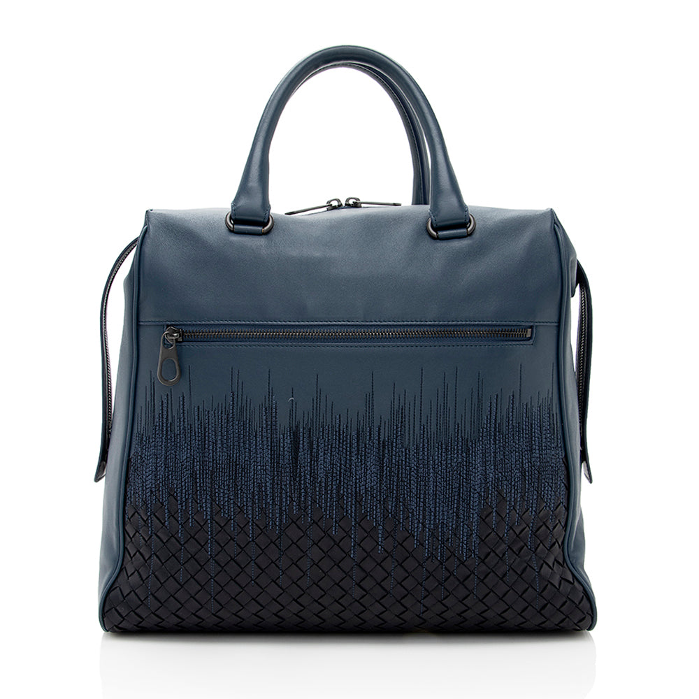 Bottega Venetta Intrecciato Nappa Embroidered Pocket Tote (SHF-18264)