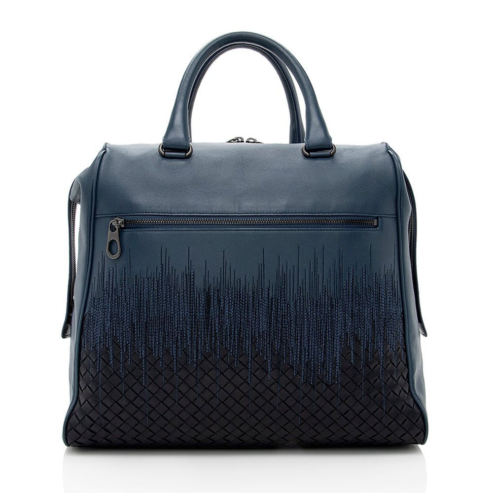 Bottega Venetta Intrecciato Nappa Embroidered Pocket Tote (SHF-18264)