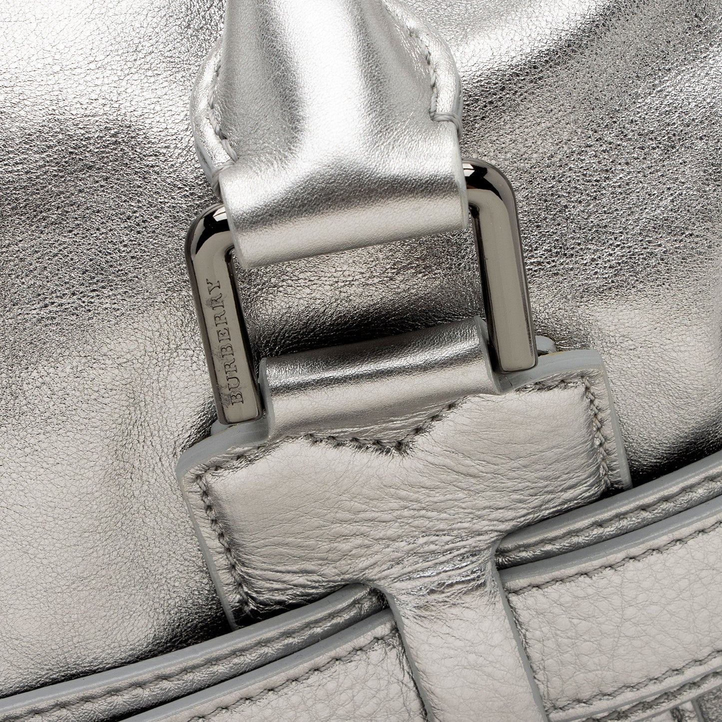 Burberry Metallic Patent Leather Winniford Satchel (SHF-S8b2o0)
