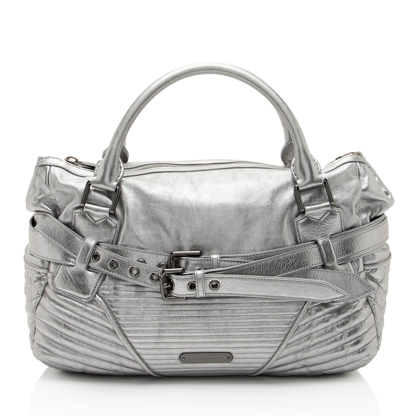 Burberry Metallic Patent Leather Winniford Satchel (SHF-S8b2o0)
