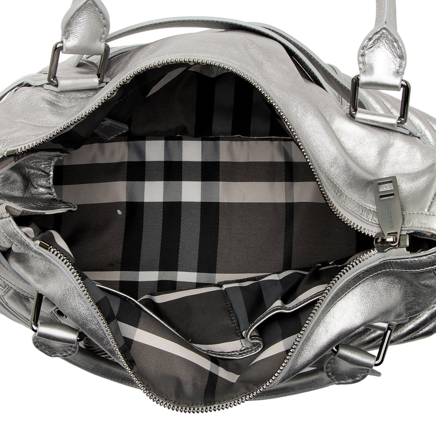 Burberry Metallic Patent Leather Winniford Satchel (SHF-S8b2o0)